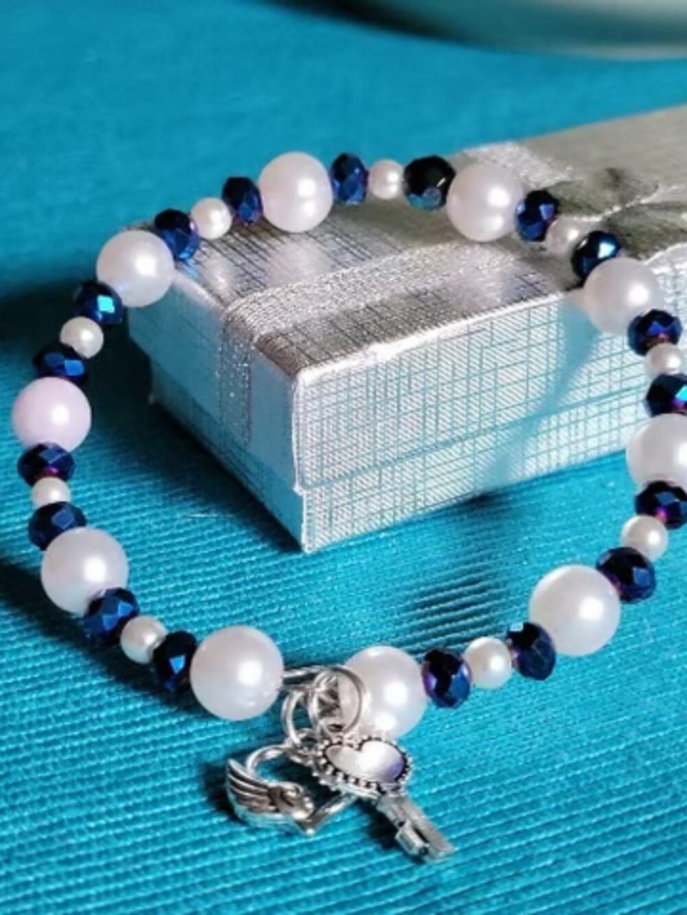 Multi-Colored Beads Wrist Wrap with Charms